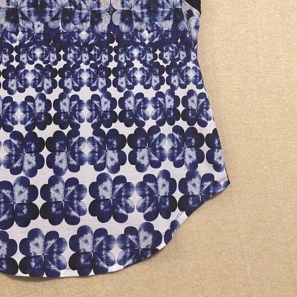 Talbots Blouse Women's Medium Blue Pullover Short Sleeves - Picture 11 of 12